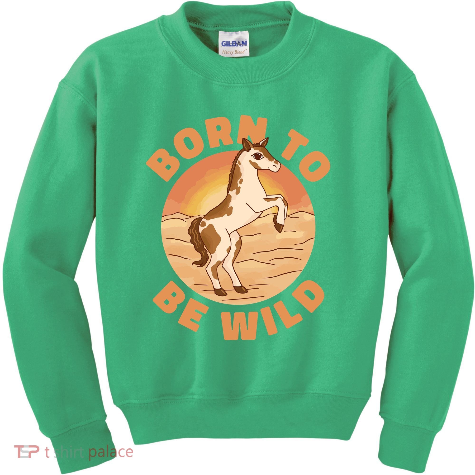 Born To Be Wild Horse Sunset Kids Sweatshirt