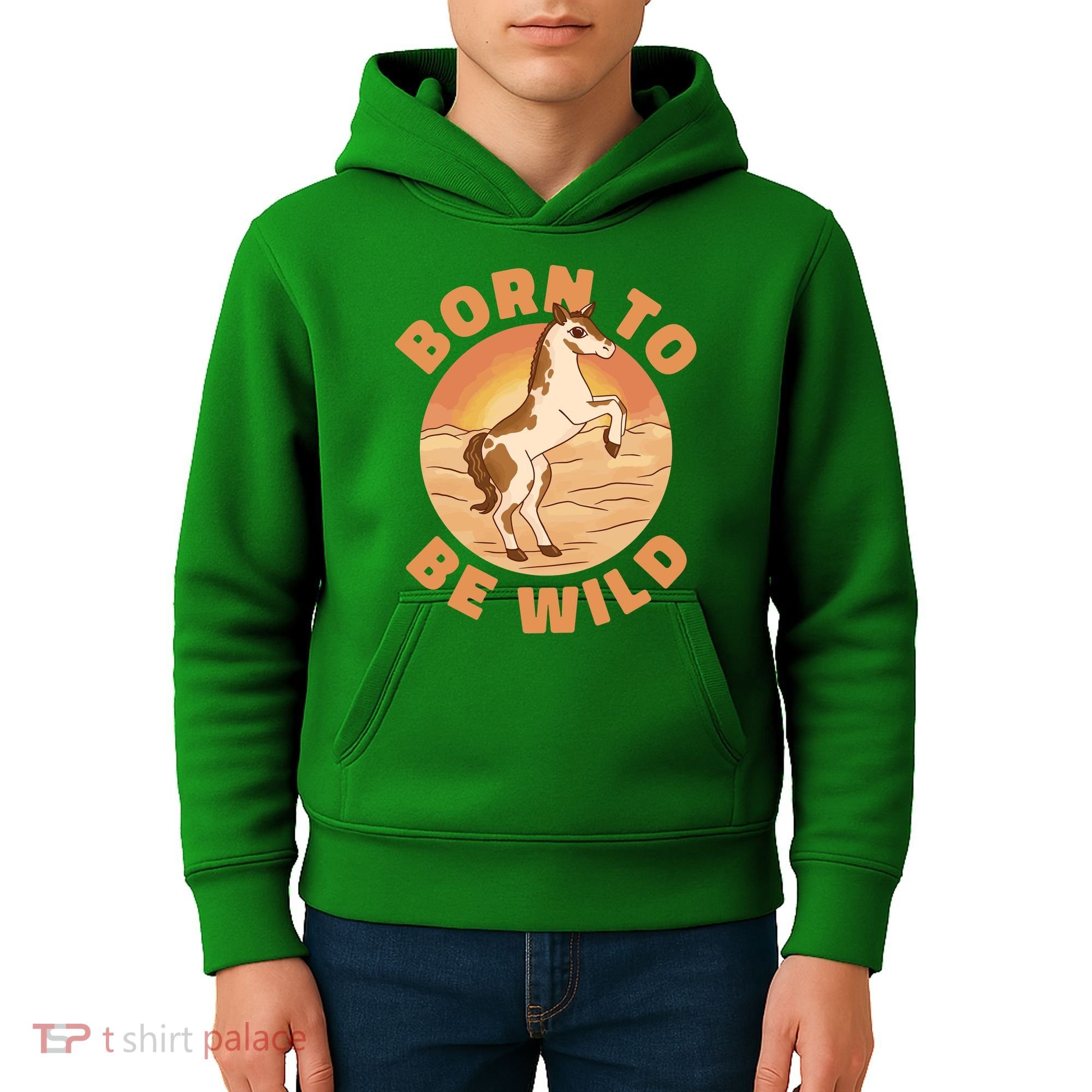 Born To Be Wild Horse Sunset Kids Hoodie
