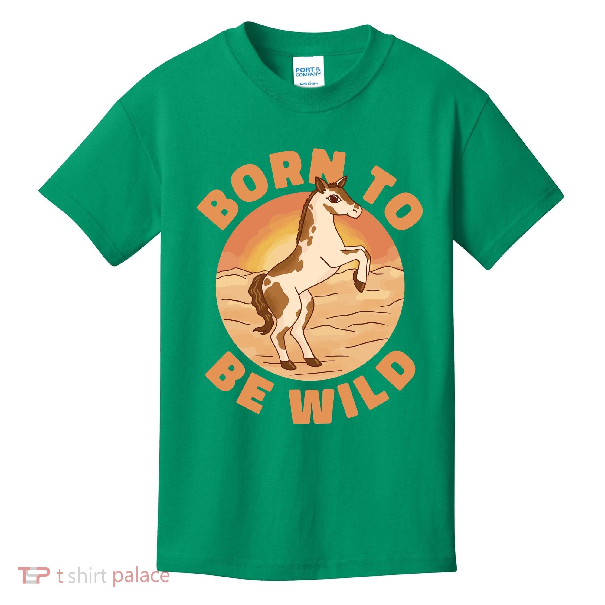 Born To Be Wild Horse Sunset Kids T-Shirt