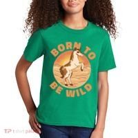 Born To Be Wild Horse Sunset Kids T-Shirt thumb 2