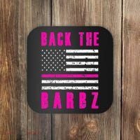 Back The Barbz Flag Love Barbs 4th Of July Coaster thumb 0