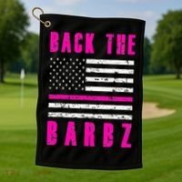 Back The Barbz Flag Love Barbs 4th Of July Golf Towel thumb 1