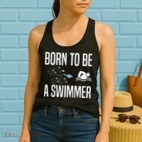 Born To Be A Swimmer Swimming Sport Swimmer Women's Tank Top thumb 2