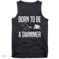 Born To Be A Swimmer Swimming Sport Swimmer Tank Top thumb 0