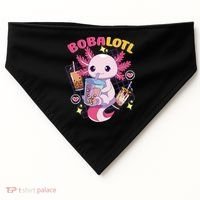 Boba Tea Bubble Tea Milk Tea Anime Axolotl Cute Kawaii Gift USA-Made Doggie Bandana thumb 0