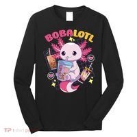 Boba Tea Bubble Tea Milk Tea Anime Axolotl Cute Kawaii Gift Long Sleeve Shirt thumb 0