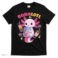 Boba Tea Bubble Tea Milk Tea Anime Axolotl Cute Kawaii Gift T-Shirt thumb 0