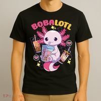 Boba Tea Bubble Tea Milk Tea Anime Axolotl Cute Kawaii Gift T-Shirt thumb 3
