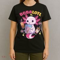Boba Tea Bubble Tea Milk Tea Anime Axolotl Cute Kawaii Gift T-Shirt thumb 4