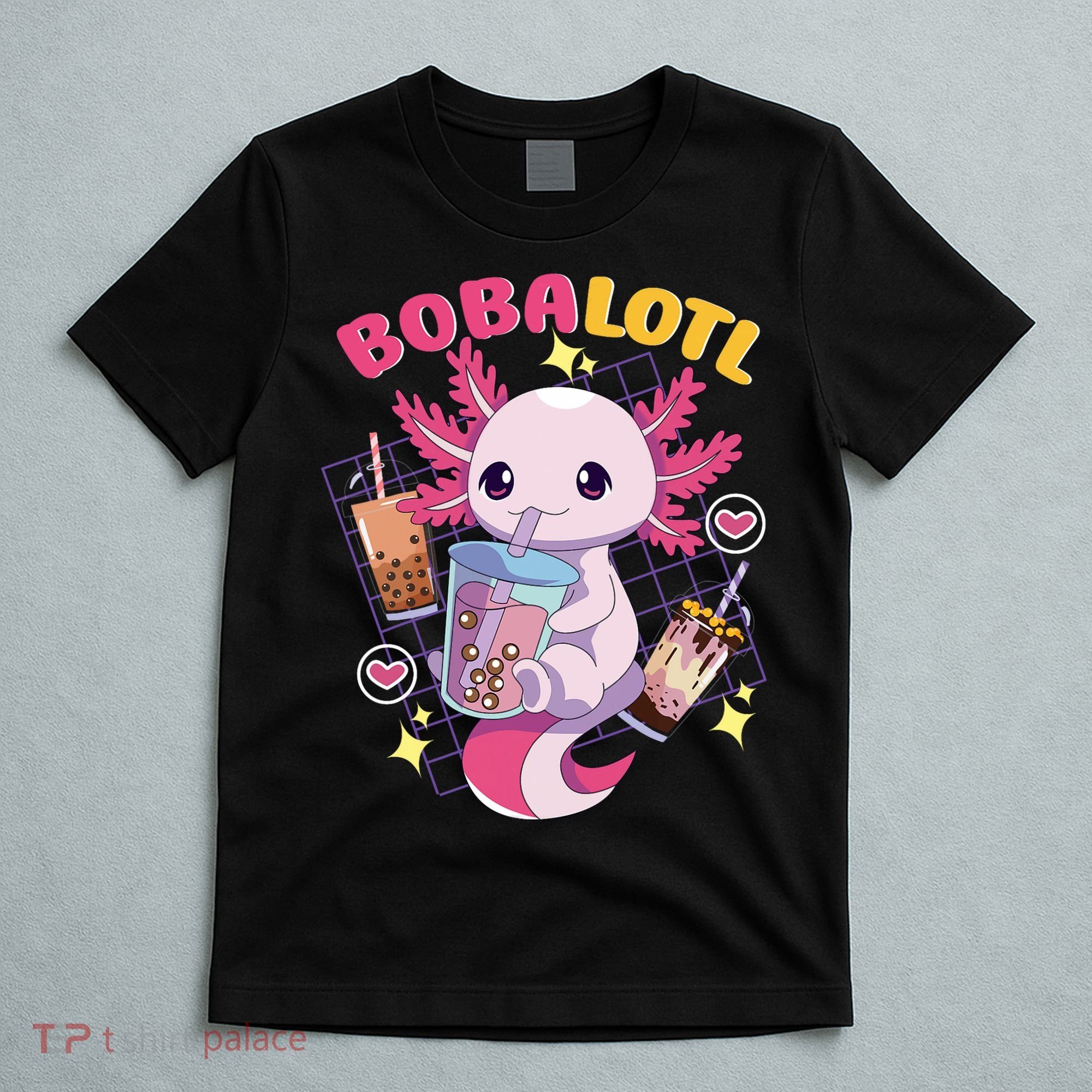Boba Tea Bubble Tea Milk Tea Anime Axolotl Cute Kawaii Gift T-Shirt