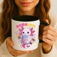 Boba Tea Bubble Tea Milk Tea Anime Axolotl Cute Kawaii Gift Coffee Mug thumb 3