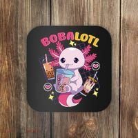 Boba Tea Bubble Tea Milk Tea Anime Axolotl Cute Kawaii Gift Coaster thumb 0