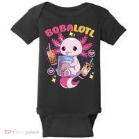 Boba Tea Bubble Tea Milk Tea Anime Axolotl Cute Kawaii Gift Baby Bodysuit thumb 0