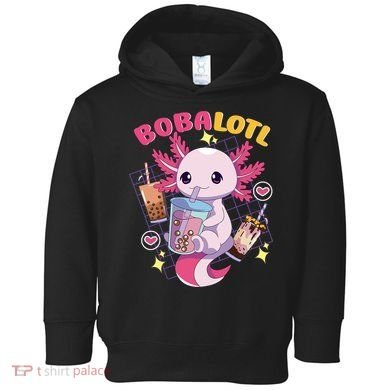 Boba Tea Bubble Tea Milk Tea Anime Axolotl Cute Kawaii Gift Toddler Hoodie