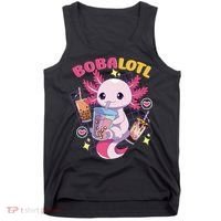 Boba Tea Bubble Tea Milk Tea Anime Axolotl Cute Kawaii Gift Tank Top thumb 0