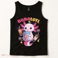 Boba Tea Bubble Tea Milk Tea Anime Axolotl Cute Kawaii Gift Tank Top thumb 2