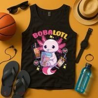 Boba Tea Bubble Tea Milk Tea Anime Axolotl Cute Kawaii Gift Tank Top thumb 4