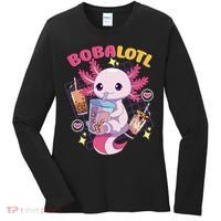 Boba Tea Bubble Tea Milk Tea Anime Axolotl Cute Kawaii Gift Women's Long Sleeve Shirt thumb 0