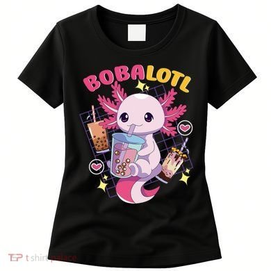 Boba Tea Bubble Tea Milk Tea Anime Axolotl Cute Kawaii Gift Women's T-Shirt