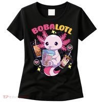 Boba Tea Bubble Tea Milk Tea Anime Axolotl Cute Kawaii Gift Women's T-Shirt thumb 0