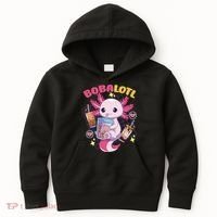 Boba Tea Bubble Tea Milk Tea Anime Axolotl Cute Kawaii Gift Kids Hoodie thumb 0