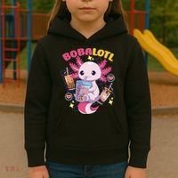 Boba Tea Bubble Tea Milk Tea Anime Axolotl Cute Kawaii Gift Kids Hoodie thumb 3
