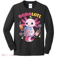 Boba Tea Bubble Tea Milk Tea Anime Axolotl Cute Kawaii Gift Kids Long Sleeve Shirt thumb 0