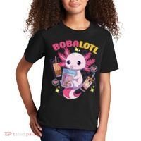 Boba Tea Bubble Tea Milk Tea Anime Axolotl Cute Kawaii Gift Kids T-Shirt thumb 2