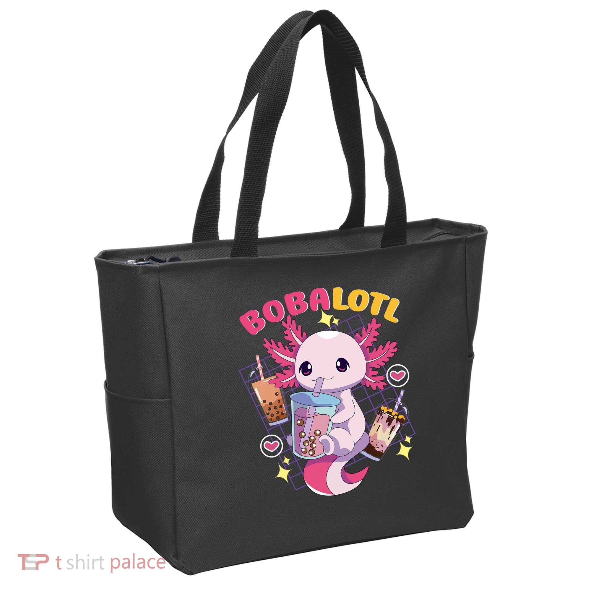 Boba Tea Bubble Tea Milk Tea Anime Axolotl Cute Kawaii Gift Tote Bag