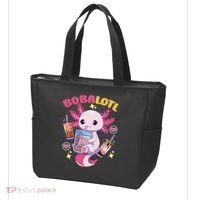 Boba Tea Bubble Tea Milk Tea Anime Axolotl Cute Kawaii Gift Tote Bag thumb 3