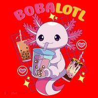 Boba Tea Bubble Tea Milk Tea Anime Axolotl Cute Kawaii Gift Santa Hat thumb 1