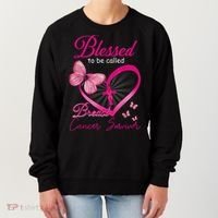 Blessed To Be Called Breast Cancer Survivor Pink Butterfly Women's Sweatshirt thumb 0