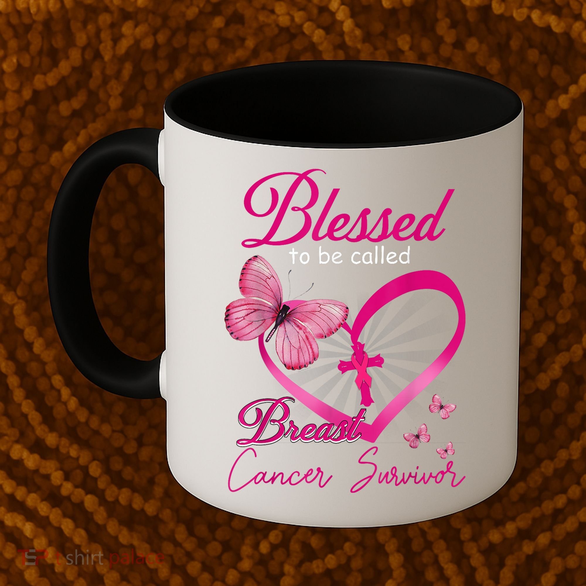 Blessed To Be Called Breast Cancer Survivor Pink Butterfly Coffee Mug