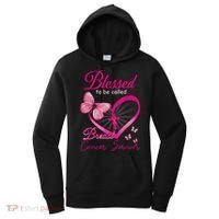 Blessed To Be Called Breast Cancer Survivor Pink Butterfly Women's Hoodie thumb 0