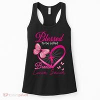 Blessed To Be Called Breast Cancer Survivor Pink Butterfly Women's Tank Top thumb 0