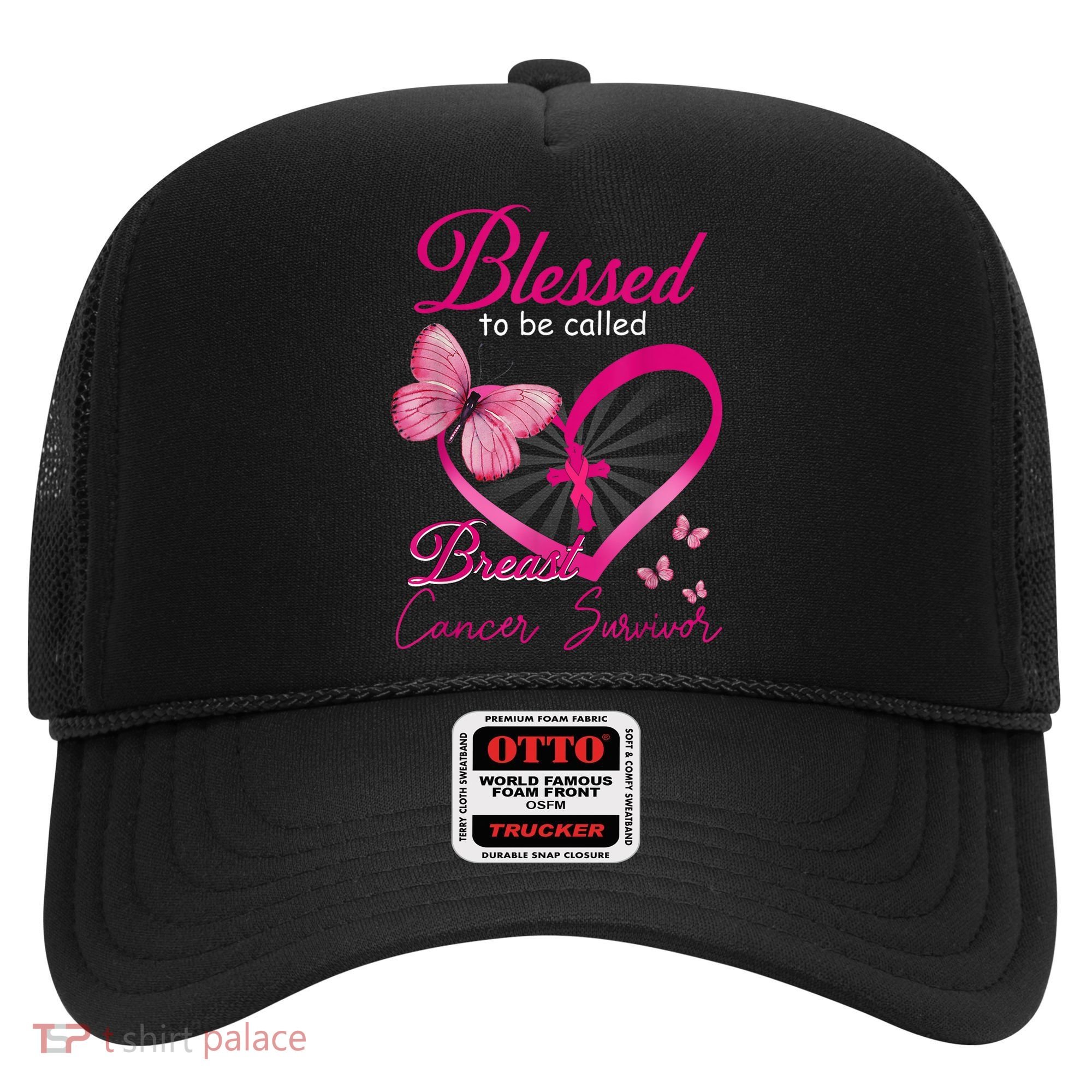 Blessed To Be Called Breast Cancer Survivor Pink Butterfly Hat