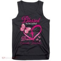 Blessed To Be Called Breast Cancer Survivor Pink Butterfly Tank Top thumb 0