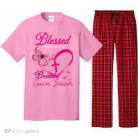 Blessed To Be Called Breast Cancer Survivor Pink Butterfly Pajama Set thumb 0