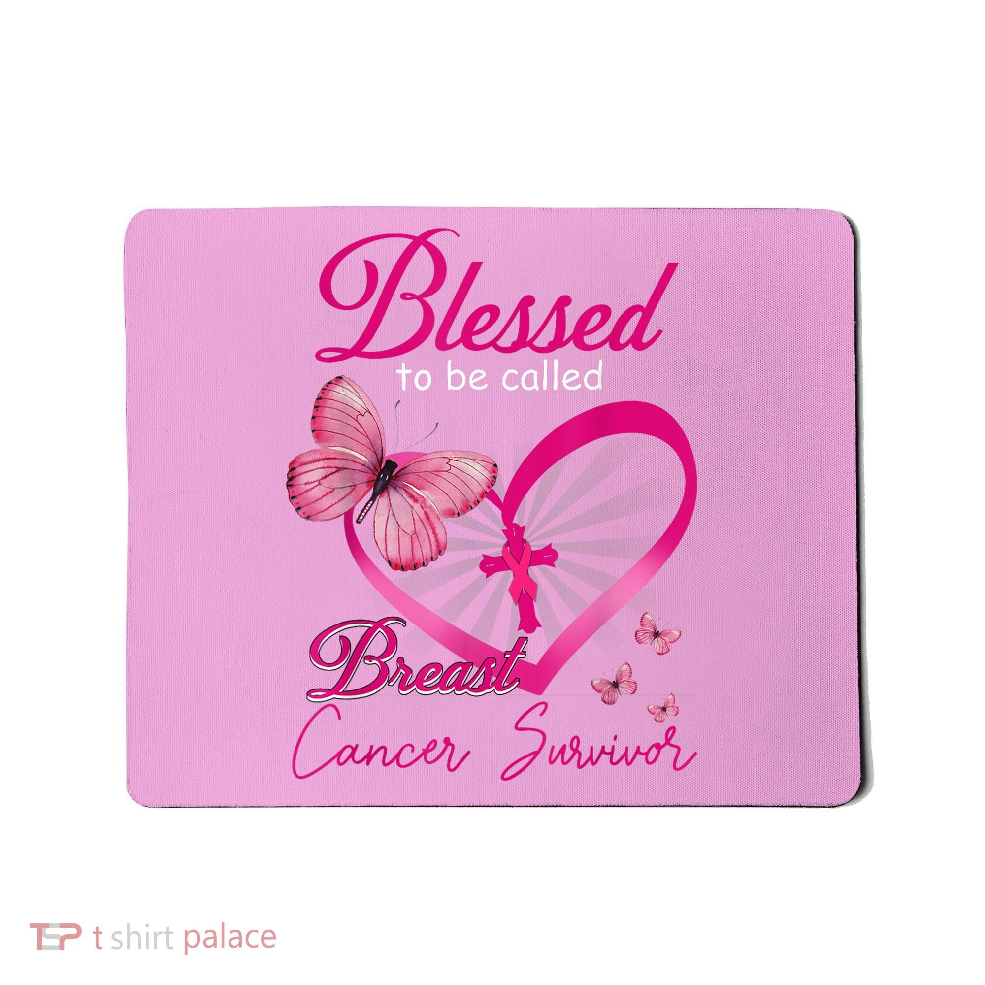 Blessed To Be Called Breast Cancer Survivor Pink Butterfly Mousepad