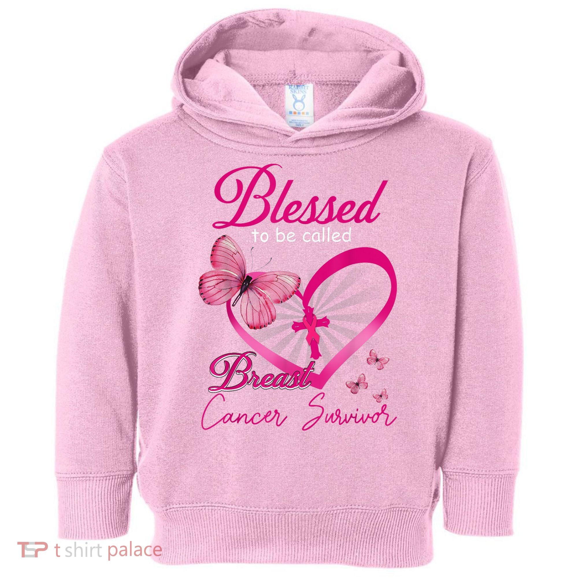 Blessed To Be Called Breast Cancer Survivor Pink Butterfly Toddler Hoodie