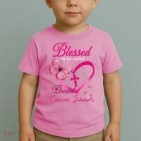 Blessed To Be Called Breast Cancer Survivor Pink Butterfly Toddler T-Shirt thumb 2