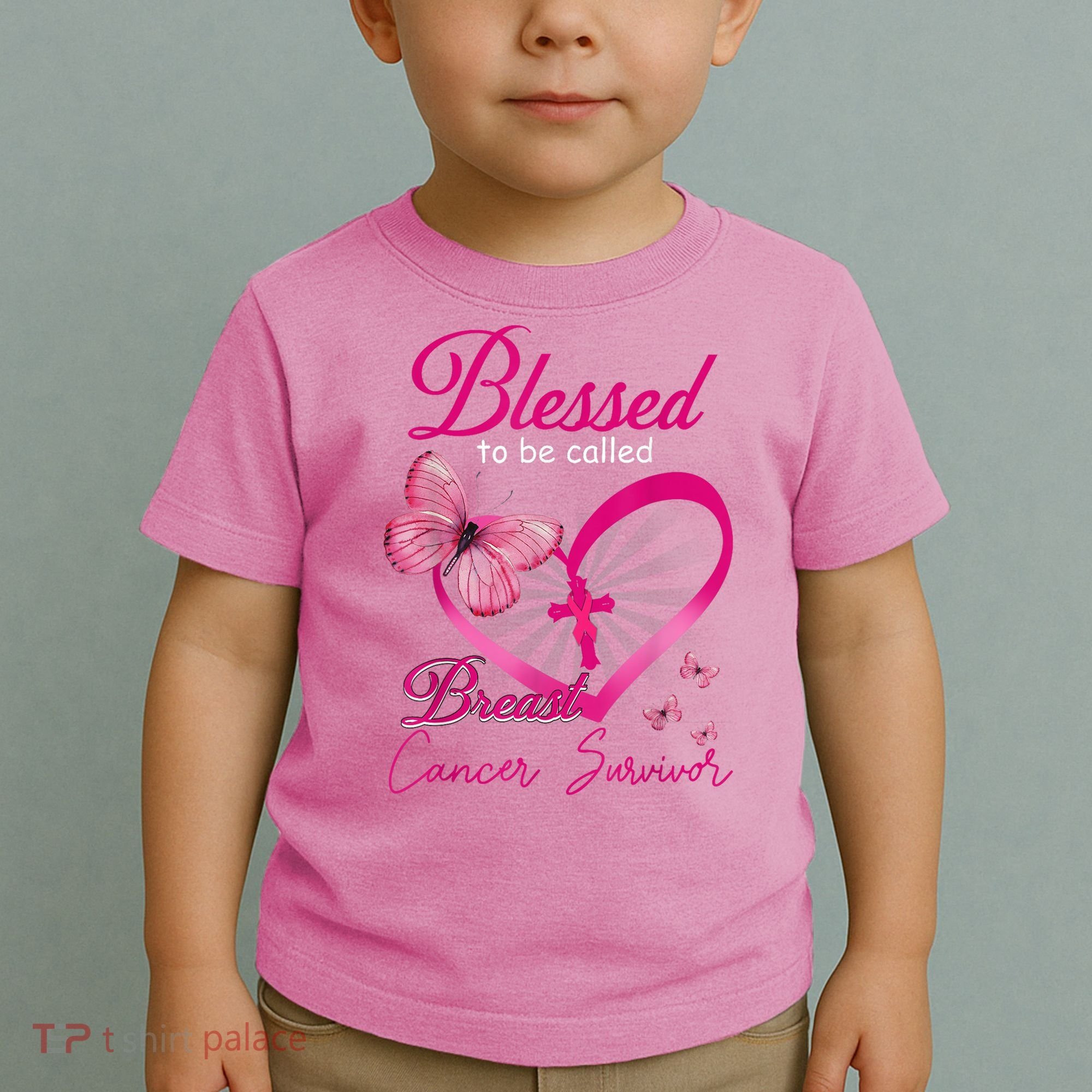 Blessed To Be Called Breast Cancer Survivor Pink Butterfly Toddler T-Shirt