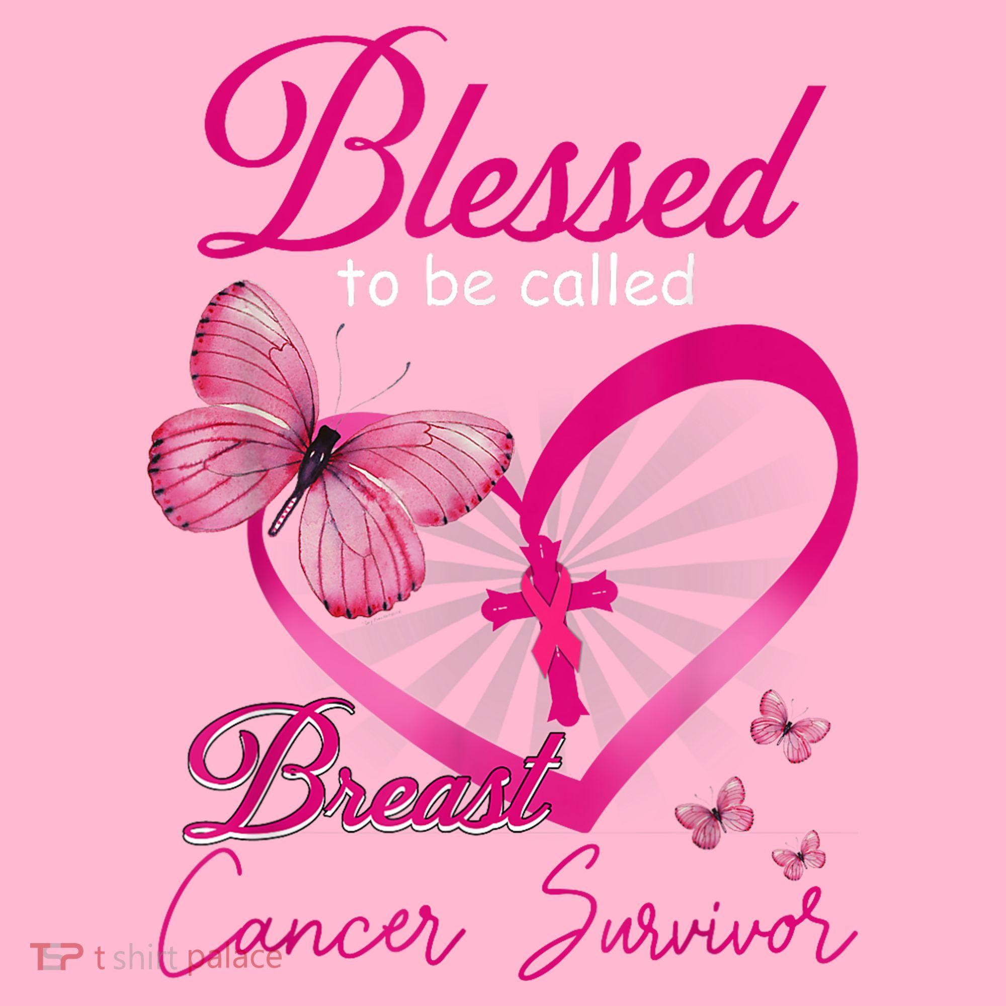 Blessed To Be Called Breast Cancer Survivor Pink Butterfly Visor