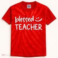 Blessed Teacher Kids Tie-Dye T-Shirt thumb 0