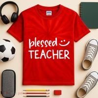Blessed Teacher Kids Tie-Dye T-Shirt thumb 2