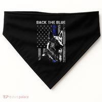 Back The Blue Thin Blue Line Flag K9 German Shepherd Police USA-Made Doggie Bandana thumb 0