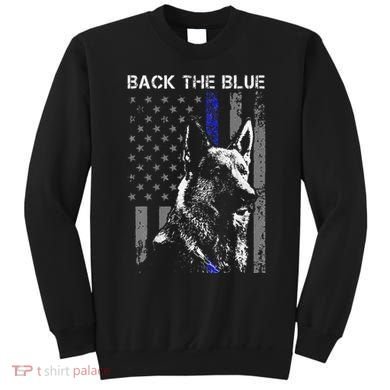 Back The Blue Thin Blue Line Flag K9 German Shepherd Police Sweatshirt
