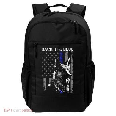 Back The Blue Thin Blue Line Flag K9 German Shepherd Police Backpack