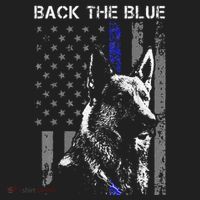 Back The Blue Thin Blue Line Flag K9 German Shepherd Police Beanie thumb 2