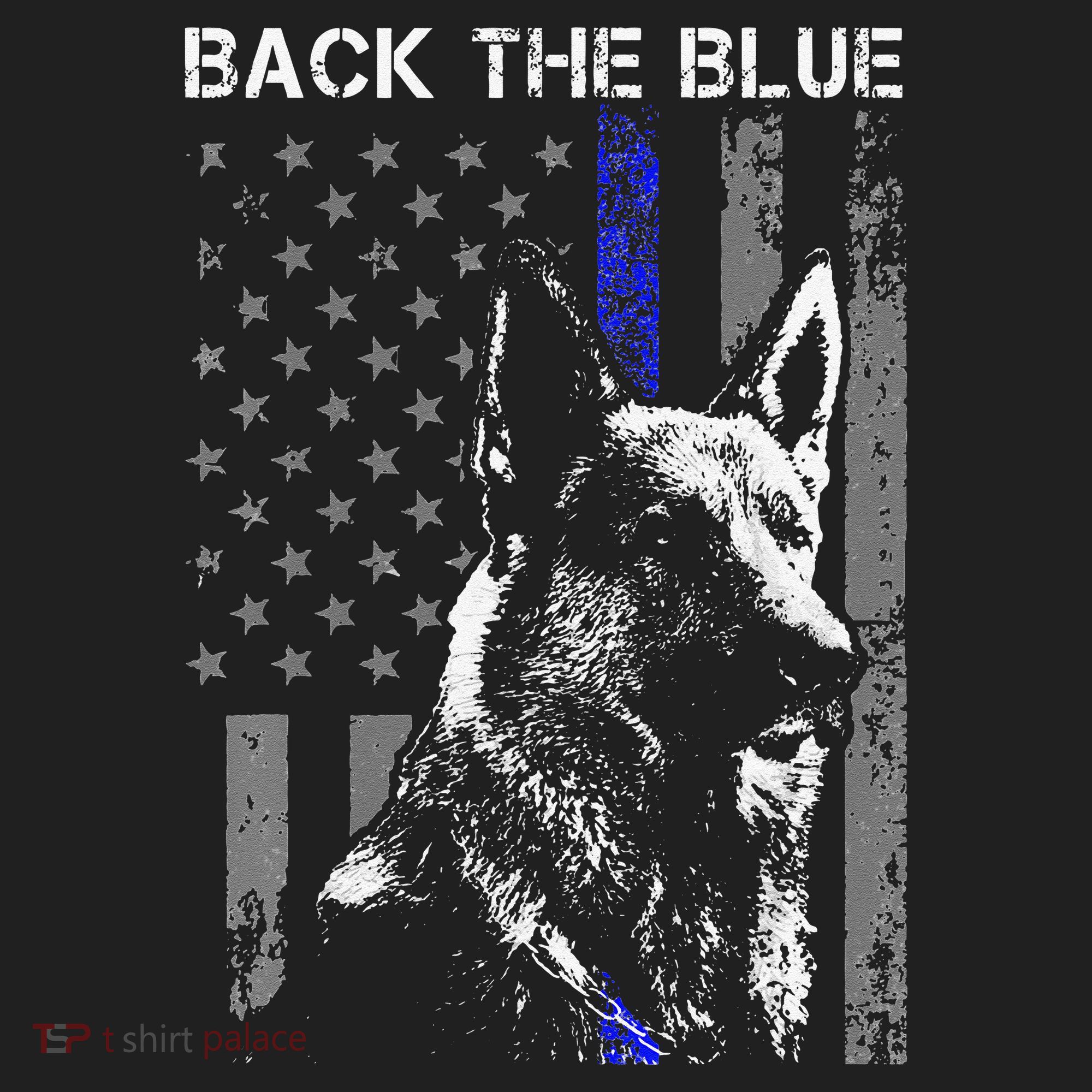 Back The Blue Thin Blue Line Flag K9 German Shepherd Police Beanie
